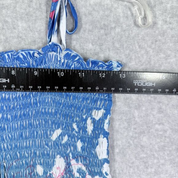 In Gear Dress Womens Sz M Smocked Sundress Vibrant Graphic Print Beachy Coverup - Picture 8 of 12